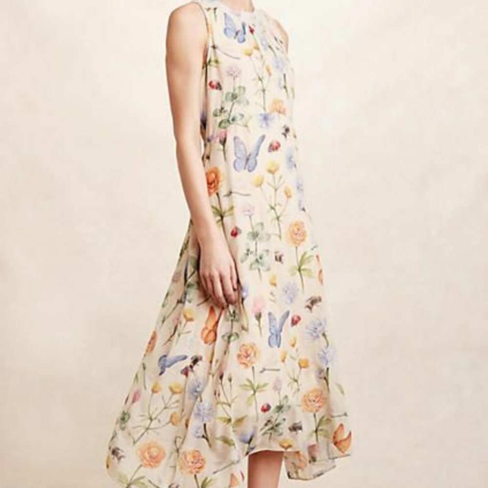 Pankaj and Nidhi Butterfly Dress Anthropologie size 4